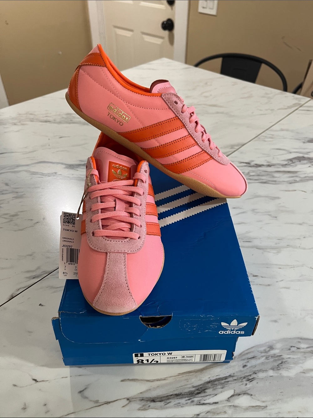 adidas Tokyo Women’s Pink and Orange Colorblock Sneakers